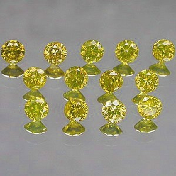 2.04Ct 316 Pcs Canary Yellow Round Natural Diamond Lot 0.9 to 1.4mm