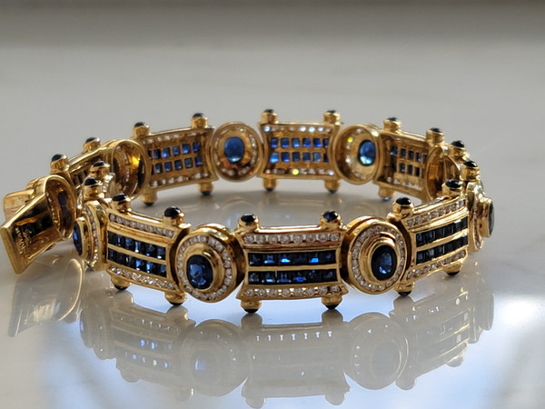  Le Vian Blue Sapphire Diamond 18K GOLD BRACELET