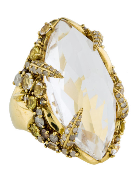  Alexis Bittar Golden Ice Marquis Edged 18k Gold Ring