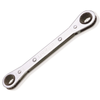 Metric Flat Ratcheting Box-End wrench, Size: 15 x 17 mm,12 Point ,Total Length: 8-3/16"