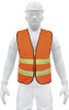 Truper Maximum-Visibility Safety Vests W/Buttons and 7-Pockets,2" Reflective Str