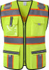 Truper Maximum-Visibility Safety Vests W/Buttons and 7-Pockets,2" Reflective Strips, Reinforced, orange, safety vest, size XL #13481