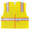 Truper Maximum-Visibility Safety Vests W/Buttons and 7-Pockets,2" Reflective Strips, Reinforced, Green, safety vest, size L #13483