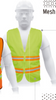 Truper High-Visibility Safety Vests w/ Zipper, 3/4" Double Reflective Strips, Yellow, safety vest with zipper 2 Pack #13474