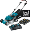 36V (18V X2) LXT? Brushless 18" Lawn Mower Kit with 4 Batteries (4.0Ah), XML03CM1Commercial-grade steel deck,