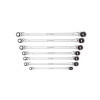 7 Pc. Metric Double Box Univ Spline 90 Tooth Rev Ratchet Set