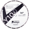 Diamond Vantage Y100 14 x .125 x 1/20mm Value Grade Green Concrete/Block Diamond Blade (10mm)