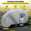 Teardrop Trailer Cover, Fit for 12' - 15' Trailers, Upgraded Non-Woven 4 Layers Camper Cover, UV-proof Waterproof Travel Trailer Cover w/ 2 Wind-proof Straps and 1 Storage Bag