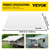 RV Awning Fabric RV Camper Trailer Replacement Fabric 17 ft White