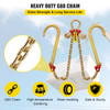 V Bridle Chain, 5/16 in x 2 ft Tow Chain Bridle, Grade 80 V-Bridle Transport Chain, 9260 Lbs Break Strength with j Hooks & Grab Hooks, Heavy Duty Pear Link Connector and Chain Shorteners