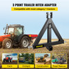 Heavy Duty 3 Point 2" Receiver Trailer Hitch Category 1Tractor Tow Drawbar Pull