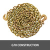 Tow Chain Grade 70 Chain 5/16"x21' With Safety Grab Hooksfor Logging 1 Pair