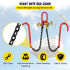 V Bridle Chain, 3/8 in x 2 ft Tow Chain Bridle, Grade 80 V-Bridle Transport Chain, 11023 Lbs Break Strength with J Hooks & Grab Hooks, Heavy Duty Pear Link Connector and Chain Shorteners