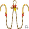 V Bridle Chain, 5/16 in x 2 ft Bridle Tow Chain, Grade 80 V-Bridle Transport Chain, 9260 Lbs Break Strength with TJ Hooks and Crab Hooks, Heavy Duty Pear Link Connector and Chain Shorteners