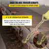 4 Pack 4"x30' Winch Tie Down Strap W/chain Extension For Flatbed Truck