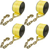 4 Pack 4"x30' Winch Tie Down Strap W/chain Extension For Flatbed Truck