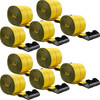 Truck Straps 4" x30' Flatbed Straps Tie Down 15400lbs Load Capacity Flatbed Strap Cargo Control for Flatbeds, Trucks, Trailers, Farms, Rescues, Tree Saver, Yellow (10-Pack)