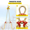 V Bridle Chain, 5/16 in x 2 ft Tow Chain Bridle, Grade 80 V-Bridle Transport Chain, 9260 Lbs Break Strength with TJ Hooks & Grab Hooks, Heavy Duty Pear Link Connector and Chain Shorteners