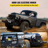 Electric Winch 6000lb Load Capacity Truck Winch Synthetic Rope with Wireless Remote Control, Powerful Motor for ATV UTV Off Road Trailer