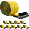 Flatbed Straps, 4 Inch Straps for Flatbed Trucks, 10 Packs Semi Truck Straps, 4" x40' Winch Strap, 17,637lb Breaking Strength Winch Strap with Flat Hooks, Yellow 4" x40' Flatbed Trailer Strap