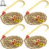 J Hook Chain, 5/16 in x 10 ft Tow Chain Bridle, Grade 80 J Hook Transport Chain, 9260 Lbs Break Strength with RTJ Hooks & Grab Hooks, Tow Hooks for Trucks, J Hooks Towing Straps 4Pcs