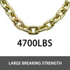 Tow Chain Grade 70 Chain 5/16"x21' With Safety Grab Hooksfor Logging 4 Pcs