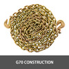 Tow Chain Grade 70 Chain 5/16"x21' With Safety Grab Hooksfor Logging 4 Pcs