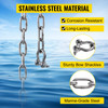 Anchor Chain, 6' x 1/4" 316 Stainless Steel Chain, 3/8" Anchor Chain Shackle, 4000 lbs Anchor Lead Chain Breaking Load, 9460 lbs Anchor Chain Shackle Breaking Load, Anchor Chain for Small Boats
