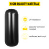 4 New Ribbed Boat Fenders 10" X 28" Black Center Hole Bumpers Mooring Protection