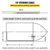 Marine Engine Turbine Rotary Steering System 10FT SS13710 Boat Cable With Wheel