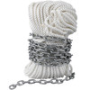 Boat Anchor Chain 15' x 5/16" Galvanized Chain 1/2" x 200' Nylon Rope