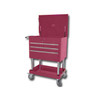 Mountain Professional 4 Drawer Cranberry Service Cart with Mag Wheels