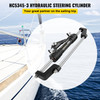 Hydraulic Steering Cylinder 300HP, Hydraulic Steering Front Mount Hydraulic Outboard Marine Steering Kit Without Hydraulic Hose and Helm for Outboards Boat Steering System