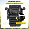 Universal Tractor Suspension Seat, 35-170Ã¸ Backrest Angle Adjustable Air Ride Seat Replacement w/ Seat Belt & Safety Switch, Compatible with Forklift/Van/Mower, Black Vinyl