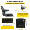 Universal Forklift Seat Black PVC Tractor Seat, 6"/150MM Adjustable Mower Seat Foldable Seat Including Armrests&Seat Switch, 18.5" x 20" x 18" Skid Steer Seat Fit Forklift, Tractor, Skid Loader
