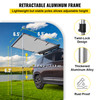 Car Awning Car Tent Retractable Waterproof SUV Rooftop Grey 6.5'x6.5'