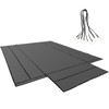 Flatbed Tarps, 18OZ Flatbed Truck Tarp, 16x27 Ft Vinyl Lumber Tarp, Black Heavy Duty Trailer Tarp with Stainless Steel D Rings and a Flap for Trucks, Vans, Boats, Machinery & Outdoor Materials