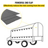Flatbed Tarps, 18OZ Flatbed Truck Tarp, 16x27 Ft Vinyl Lumber Tarp, Black Heavy Duty Trailer Tarp with Stainless Steel D Rings and a Flap for Trucks, Vans, Boats, Machinery & Outdoor Materials