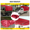 Flatbed Tarps, 18OZ Flatbed Truck Tarp, 16x24 Ft Polyethylene Lumber Tarp, Red Heavy Duty Trailer Tarp with Stainless Steel D Rings for Trucks, Vans, Small Boats, Machinery & Outdoor Materials