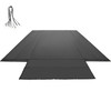 Flatbed Tarps, 18OZ Flatbed Truck Tarp, 16x20 Ft Vinyl Lumber Tarp, Black Heavy Duty Trailer Tarp with Stainless Steel D Rings and a Flap For Trucks, Vans, Small Boats, Machinery & Outdoor Mater