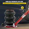 Bag Air Jack 6600lbs Capacity, Folding Rod Fast Lifting, Pneumatic Jack Quick Lift 3T, Pneumatic Car Jack with Two Wheels for Quick Car Lifting Jack Repair(RED)