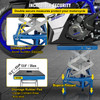 Motorcycle Jack, Scissor Jack 300lbs, Blue Bike Lift Table with Lockable Wheels