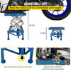 Motorcycle Jack, Scissor Jack 300lbs, Blue Bike Lift Table with Lockable Wheels