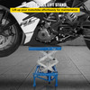 Motorcycle Jack, Scissor Jack 300lbs, Blue Bike Lift Table with Lockable Wheels