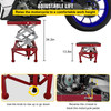 Motorcycle Jack, Scissor Jack 300lbs, Red Bike Lift Table with Lockable Wheels