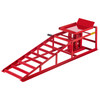 Hydraulic Car Rampshydraulic Vertical Ramps 5t/11000lbs Low Profile 1pcs In Red