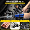 Hydraulic Flaring Tool Kit, 45° Double Flaring Tool, Brake Repair Brake Flaring Tools for 3/16"-1/2", Brake Flare Tool with Tube Cutter and Deburrer, 32 PCS Tube Flaring Tools for Copper Lines