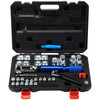 Hydraulic Flaring Tool Kit, 45° Double Flaring Tool, Brake Repair Brake Flaring Tools for 3/16"-1/2", Brake Flare Tool with Tube Cutter and Deburrer, 32 PCS Tube Flaring Tools for Copper Lines