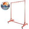 Painting Rack 5ft-7ft Adjustable Height, Automotive Paint Stand 8 Hooks, Auto Body Stand for Hoods Doors, Painting Drying Rack w/ 4 Swiveling Wheels, Paint Rack Stand, Automotive Tool, Red