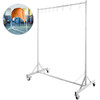 Painting Rack 5ft-7ft Adjustable Height, Automotive Paint Stand 8 Hooks, Auto Body Stand for Hoods Doors, Painting Drying Rack w/ 4 Swiveling Wheels, Paint Rack Stand, Automotive Tools, White
